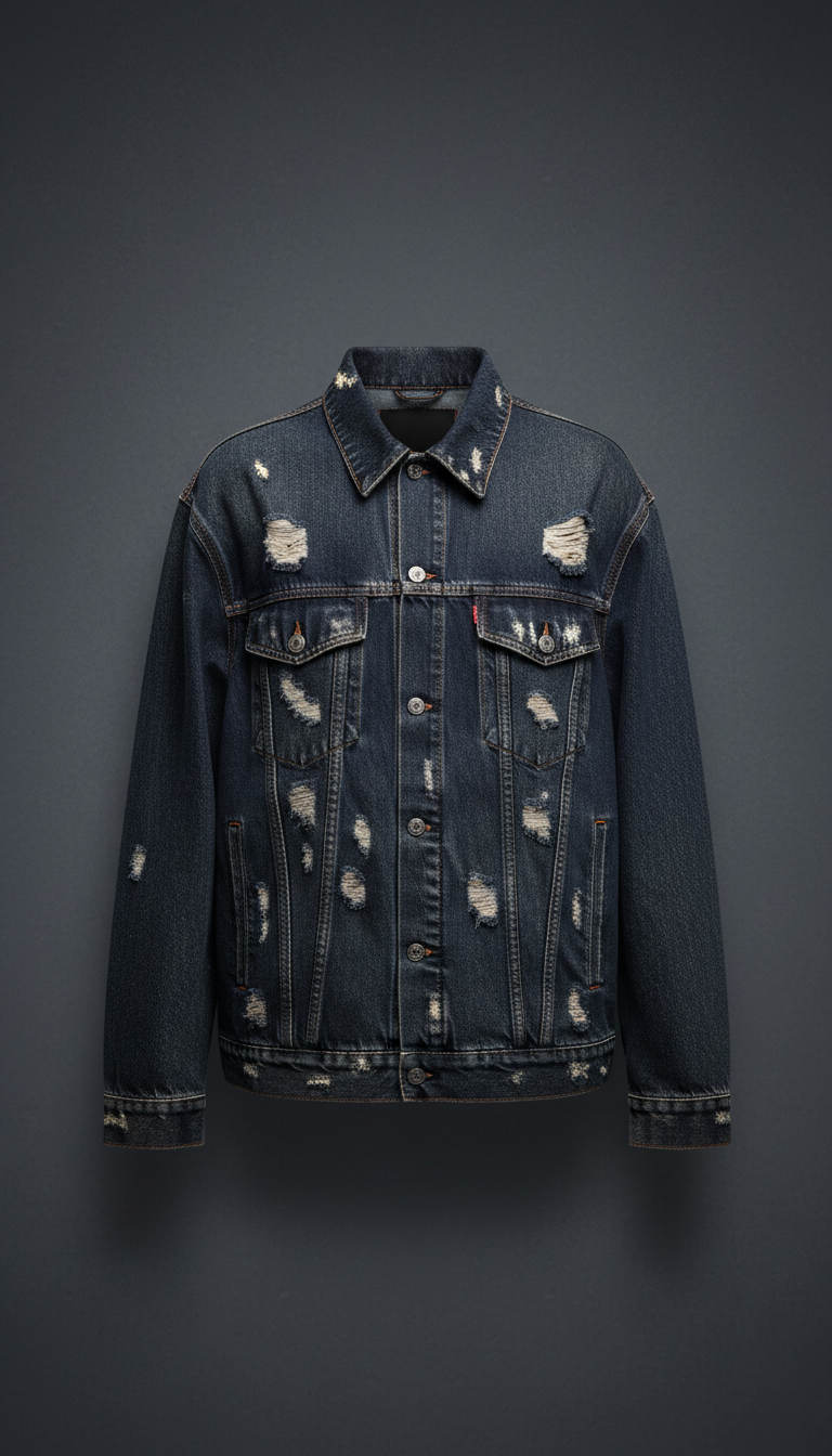 Distressed Oversized Denim Jacket